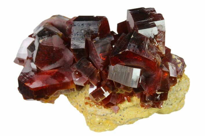Deep Red Vanadinite Crystal Cluster - Huge Crystals! #132693